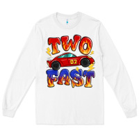 White two fast boys birthday racing car Long Sleeve Tee - MaliasSmallBusiness