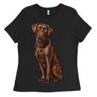 Black labrador retriever Ladies Tee - RanaPortraitStore