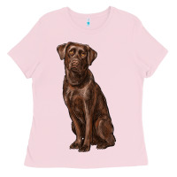 Bubblegum Pink labrador retriever Ladies Tee - RanaPortraitStore