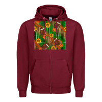 Burgundy american football with sunflower tumbler Zipper Hoodie - BundleAndBundleShop