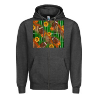 Charcoal Heather american football with sunflower tumbler Zipper Hoodie - BundleAndBundleShop