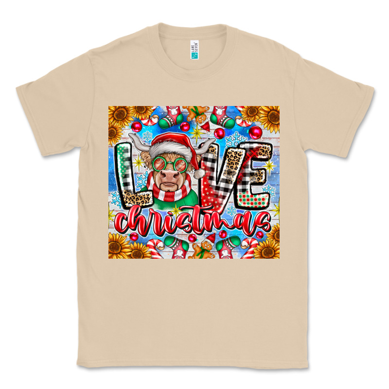 Love Christmas Highland Cow Classic Tee by CowhideDigitalArt | Teevron