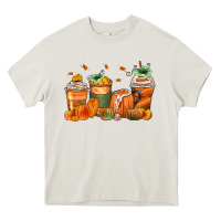 Cream pumpkins coffee cups Heavy Core Tee - Zillion Design Studio