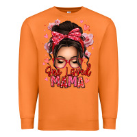 Carrot one loved mama messy bun Premium Sweatshirt - texasbilliewilder