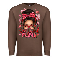 Chestnut one loved mama messy bun Premium Sweatshirt - texasbilliewilder