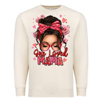 Sandshell one loved mama messy bun Premium Sweatshirt - texasbilliewilder