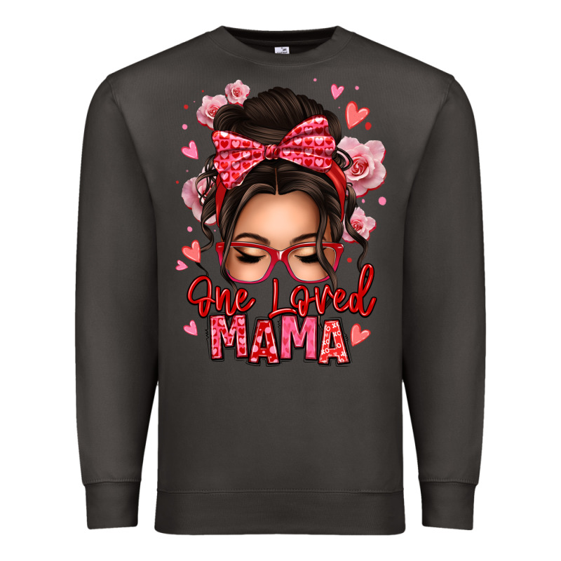 One Loved Mama Messy Bun Premium Sweatshirt by texasbilliewilder | Teevron