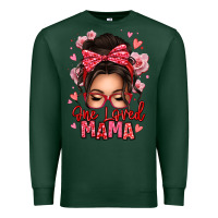 Sports Green one loved mama messy bun Premium Sweatshirt - texasbilliewilder
