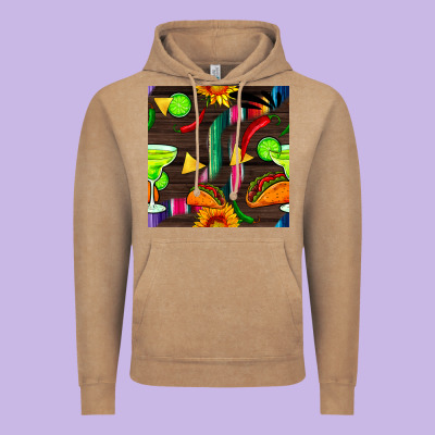 Margarita And Taco Seamless Pattern Vintage Hoodie Designed By Bundleandbundleshop