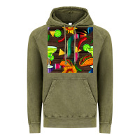 Vintage Olive margarita and taco seamless pattern Vintage Hoodie - BundleAndBundleShop