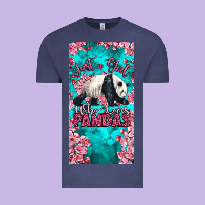 Just A Girl Who Loves Pandas Vintage Tee Designed By Lillyallendesigns