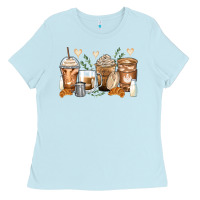 Baby Blue latte coffee cups Ladies Tee - Zillion Design Studio