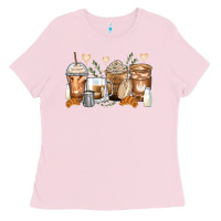 Bubblegum Pink latte coffee cups Ladies Tee - Zillion Design Studio