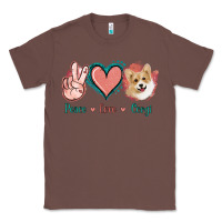 Chestnut Peace Love Corgi Classic Tee - Jasminsmagicworld