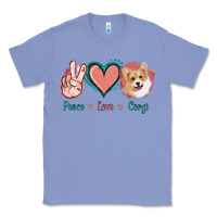 Colony Blue Peace Love Corgi Classic Tee - Jasminsmagicworld