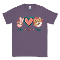 Lavender Peace Love Corgi Classic Tee - Jasminsmagicworld