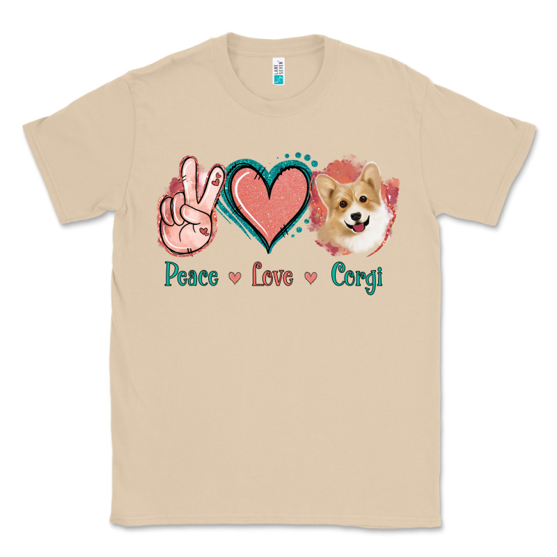 Peace Love Corgi Classic Tee by Jasminsmagicworld | Teevron