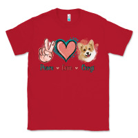 Red Peace Love Corgi Classic Tee - Jasminsmagicworld