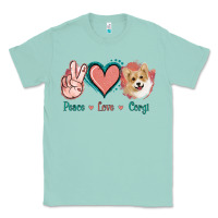 Seafoam Peace Love Corgi Classic Tee - Jasminsmagicworld