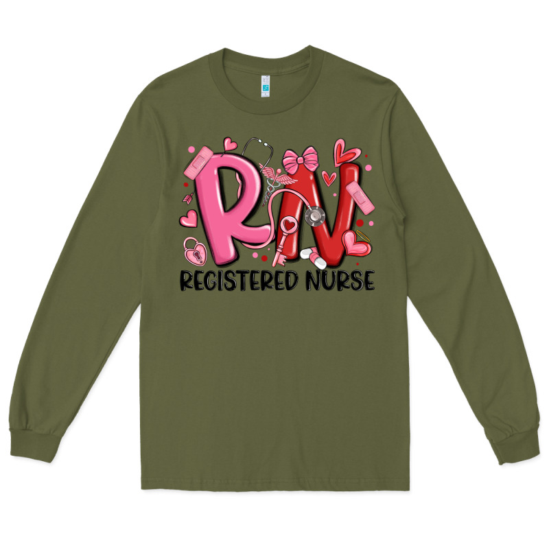 Rn Registered Nurse Valentines Day Long Sleeve Tee by MaliasSmallBusiness | Teevron