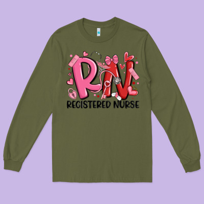 Rn Registered Nurse Valentines Day Long Sleeve Tee Designed By Maliassmallbusiness