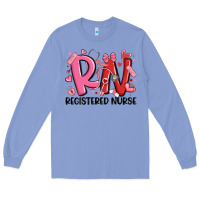 Colony Blue rn registered nurse valentines day Long Sleeve Tee - MaliasSmallBusiness