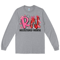 Heather Grey rn registered nurse valentines day Long Sleeve Tee - MaliasSmallBusiness