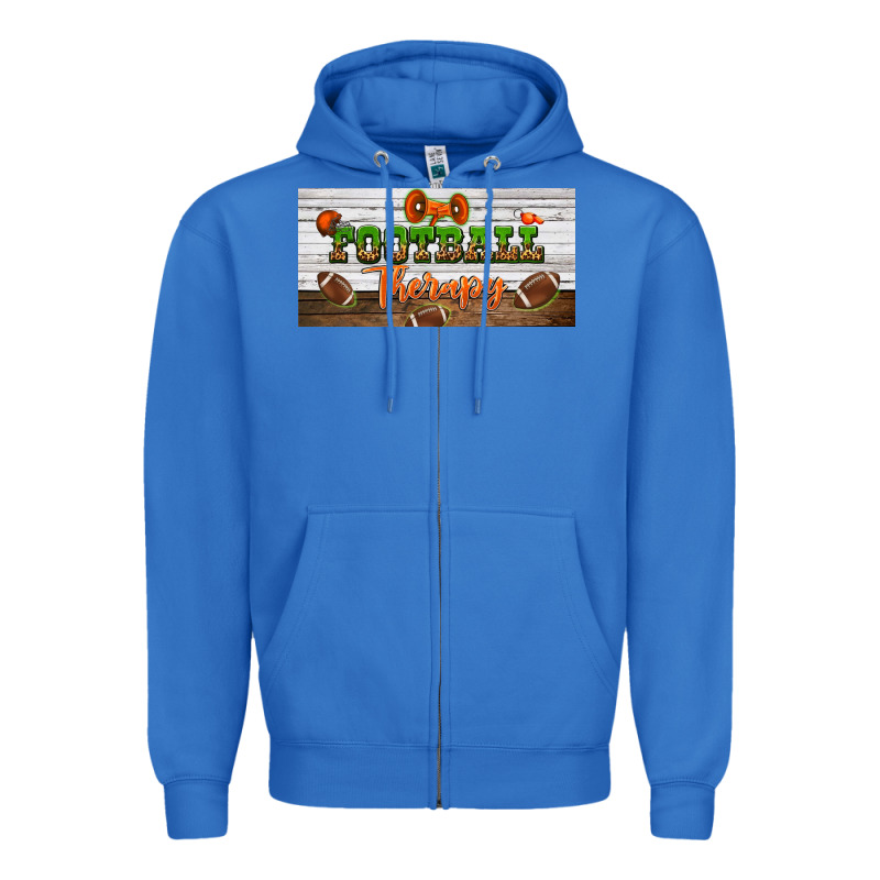 Football Therapy License Plate Zipper Hoodie by BundleAndBundleShop | Teevron