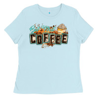 Baby Blue but first coffee Ladies Tee - Zillion Design Studio
