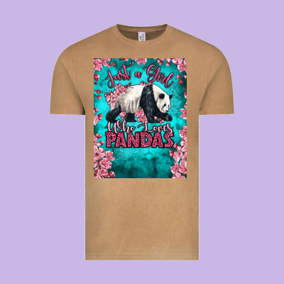 Just A Girl Who Loves Pandas Vintage Tee Designed By Lillyallendesigns
