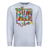 Heather Grey summer vibes Premium Sweatshirt - NancyCooperArtShop