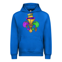 Cobalt fleur de lis Urban Hoodie - OliviaCreatesArt