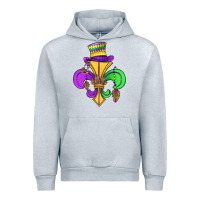 Heather Grey fleur de lis Urban Hoodie - OliviaCreatesArt