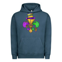 Pigment Midnight Navy fleur de lis Urban Hoodie - OliviaCreatesArt