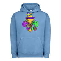 Pigment Pebble Blue fleur de lis Urban Hoodie - OliviaCreatesArt