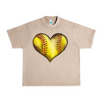 French Oak softball heart Urban Heavy Tee - LillyAllenDesigns