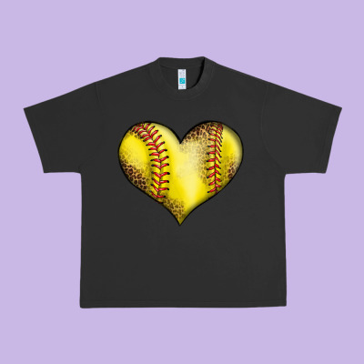 Softball Heart Urban Heavy Tee Designed By Lillyallendesigns