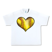 White softball heart Urban Heavy Tee - LillyAllenDesigns