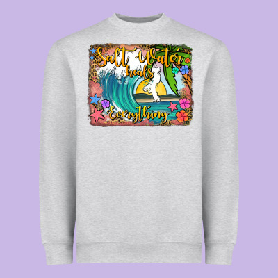 Salt Water Heals Everything Heavyweight Sweatshirt Designed By Jasminsmagicworld