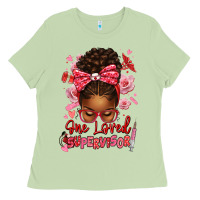 Matcha one loved supervisor afro messy bun Ladies Tee - texasbilliewilder