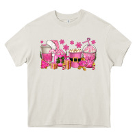 Cream pink christmas coffee cups Heavy Core Tee - texasbilliewilder