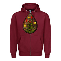 Burgundy christmas  teardrop Zipper Hoodie - BundleAndBundleShop