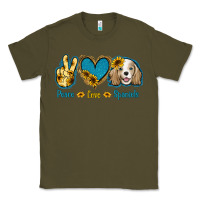Army Green Peace Love Cocker Spaniel Classic Tee - Jasminsmagicworld
