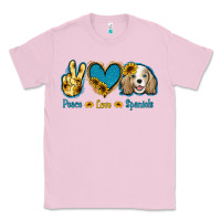 Bubblegum Pink Peace Love Cocker Spaniel Classic Tee - Jasminsmagicworld