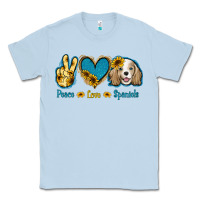 Dusty Blue Peace Love Cocker Spaniel Classic Tee - Jasminsmagicworld