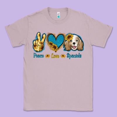 Peace Love Cocker Spaniel Classic Tee Designed By Jasminsmagicworld