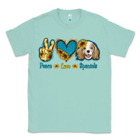 Seafoam Peace Love Cocker Spaniel Classic Tee - Jasminsmagicworld