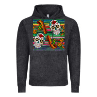 Vintage Black sugar skull seamless pattern Vintage Hoodie - BundleAndBundleShop