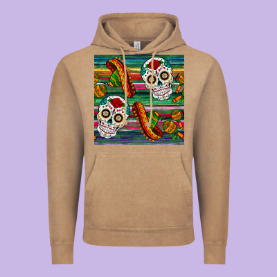 Sugar Skull Seamless Pattern Vintage Hoodie Designed By Bundleandbundleshop