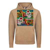 Vintage Coffee sugar skull seamless pattern Vintage Hoodie - BundleAndBundleShop